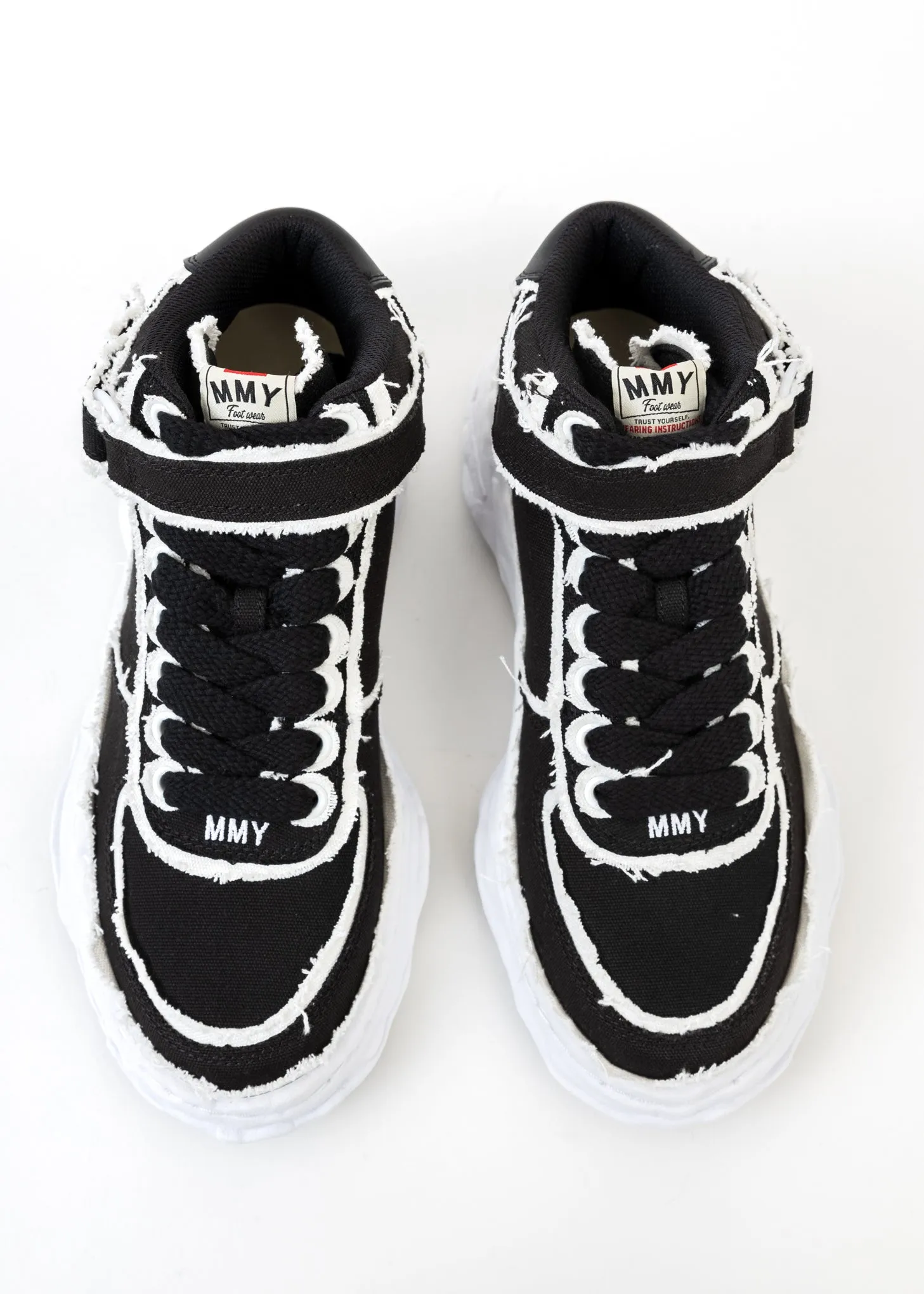 Black OG Sole Overhanging Canvas High-Top Sneaker (WAYNE HIGH)