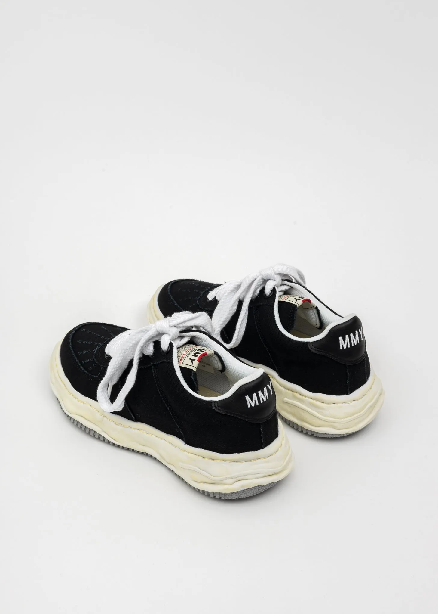 Black OG Sole Washed Canvas Low-Top Sneaker (WAYNE LOW)