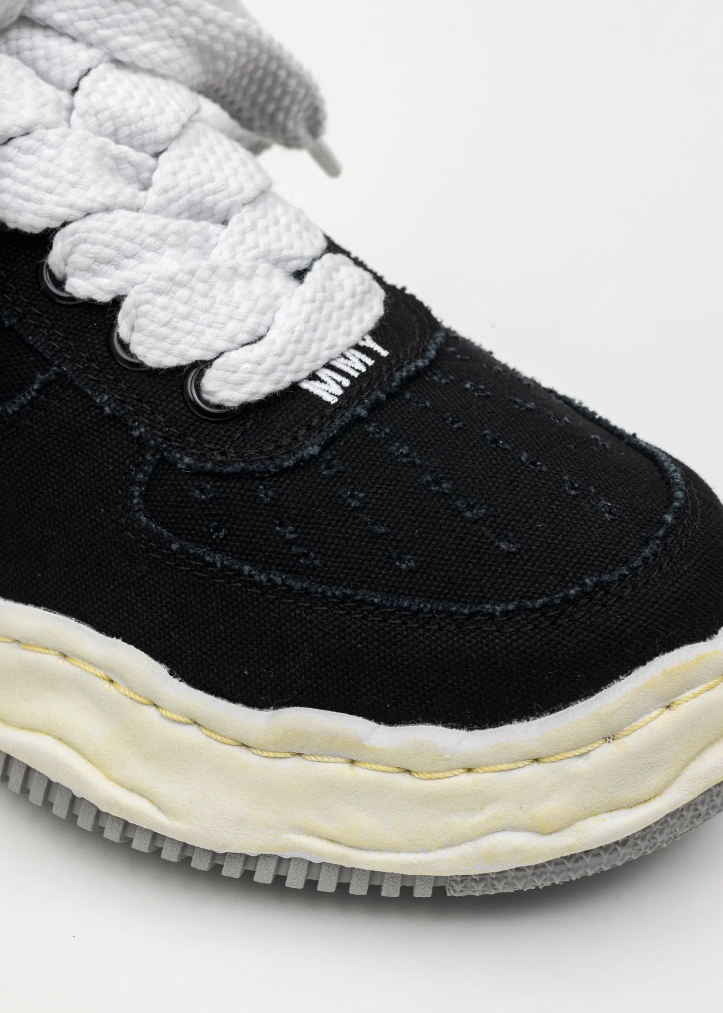 Black OG Sole Washed Canvas Low-Top Sneaker (WAYNE LOW)