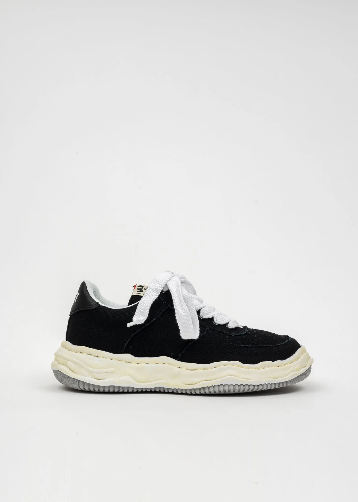 Black OG Sole Washed Canvas Low-Top Sneaker (WAYNE LOW)