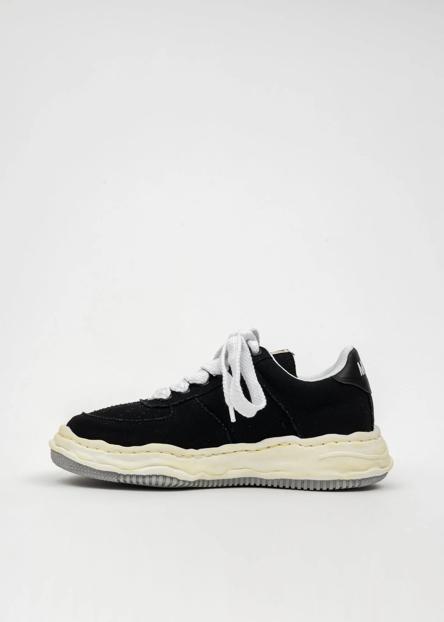 Black OG Sole Washed Canvas Low-Top Sneaker (WAYNE LOW)