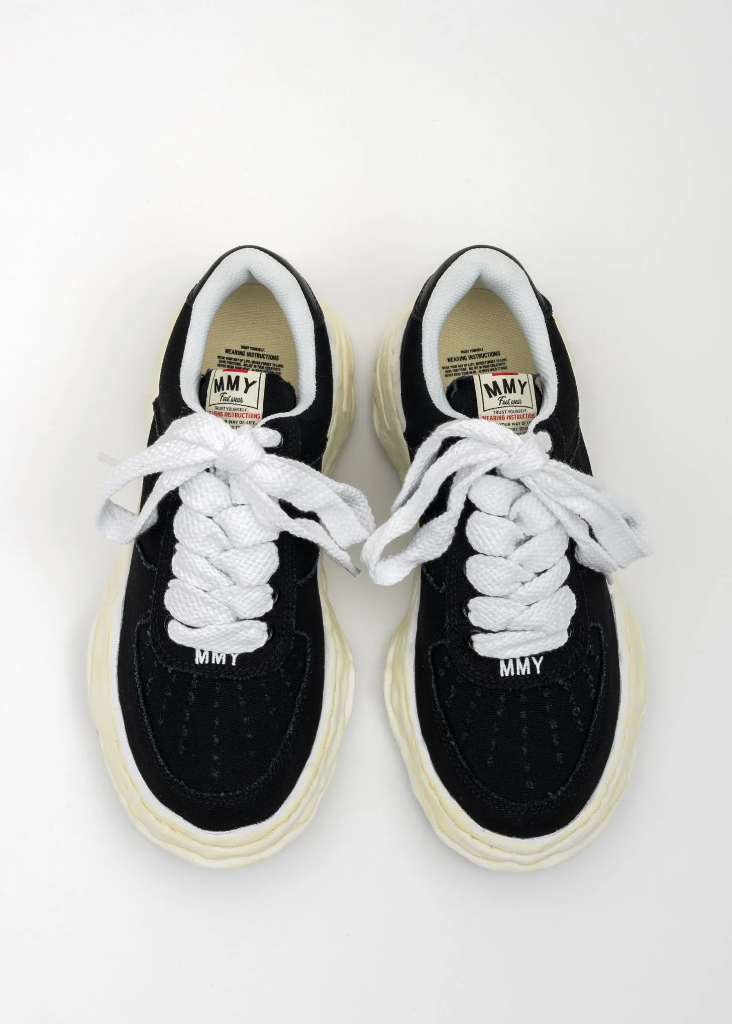 Black OG Sole Washed Canvas Low-Top Sneaker (WAYNE LOW)