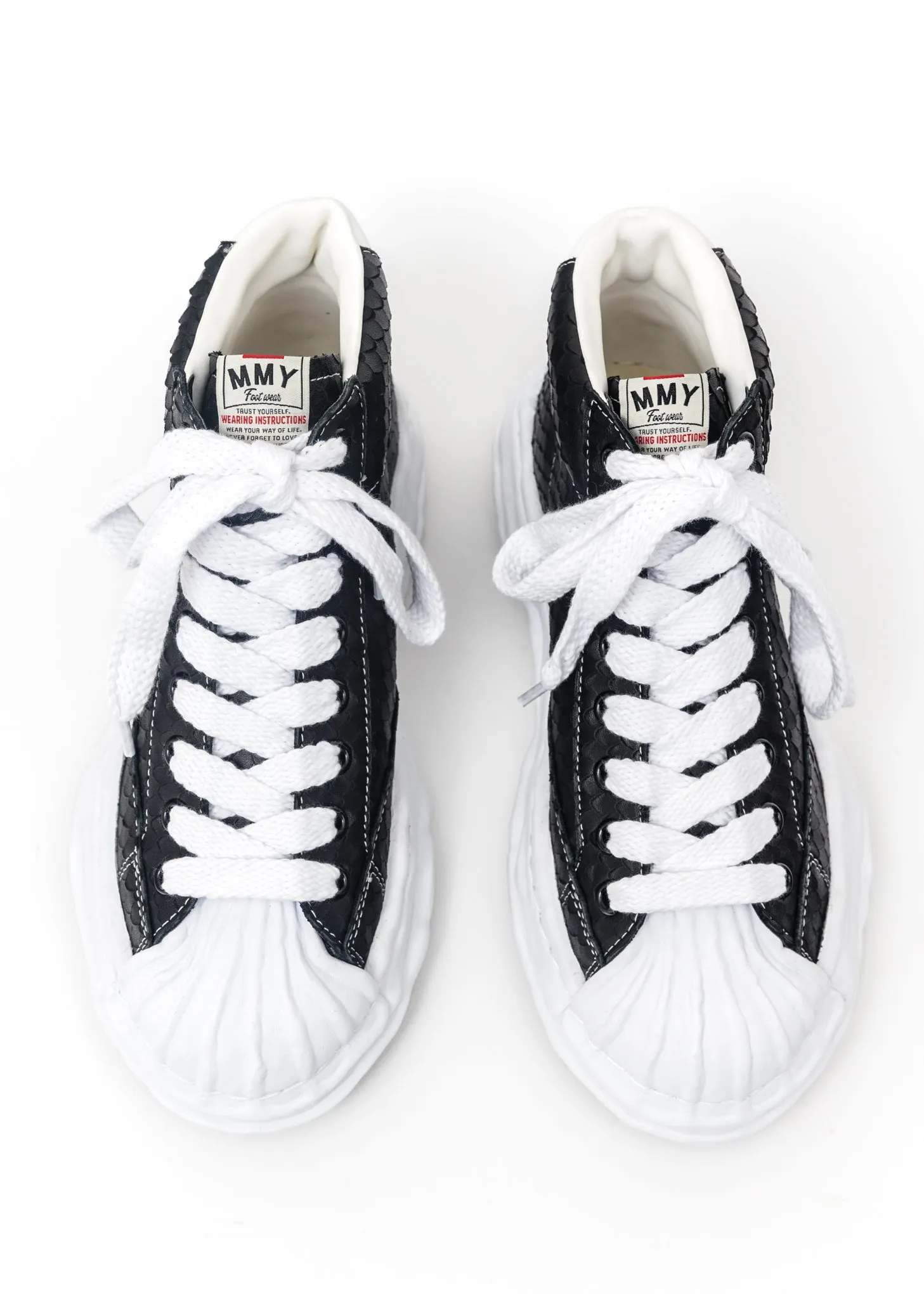 Black Original Shell Toe Sole Leather Hightop Sneaker (Python)