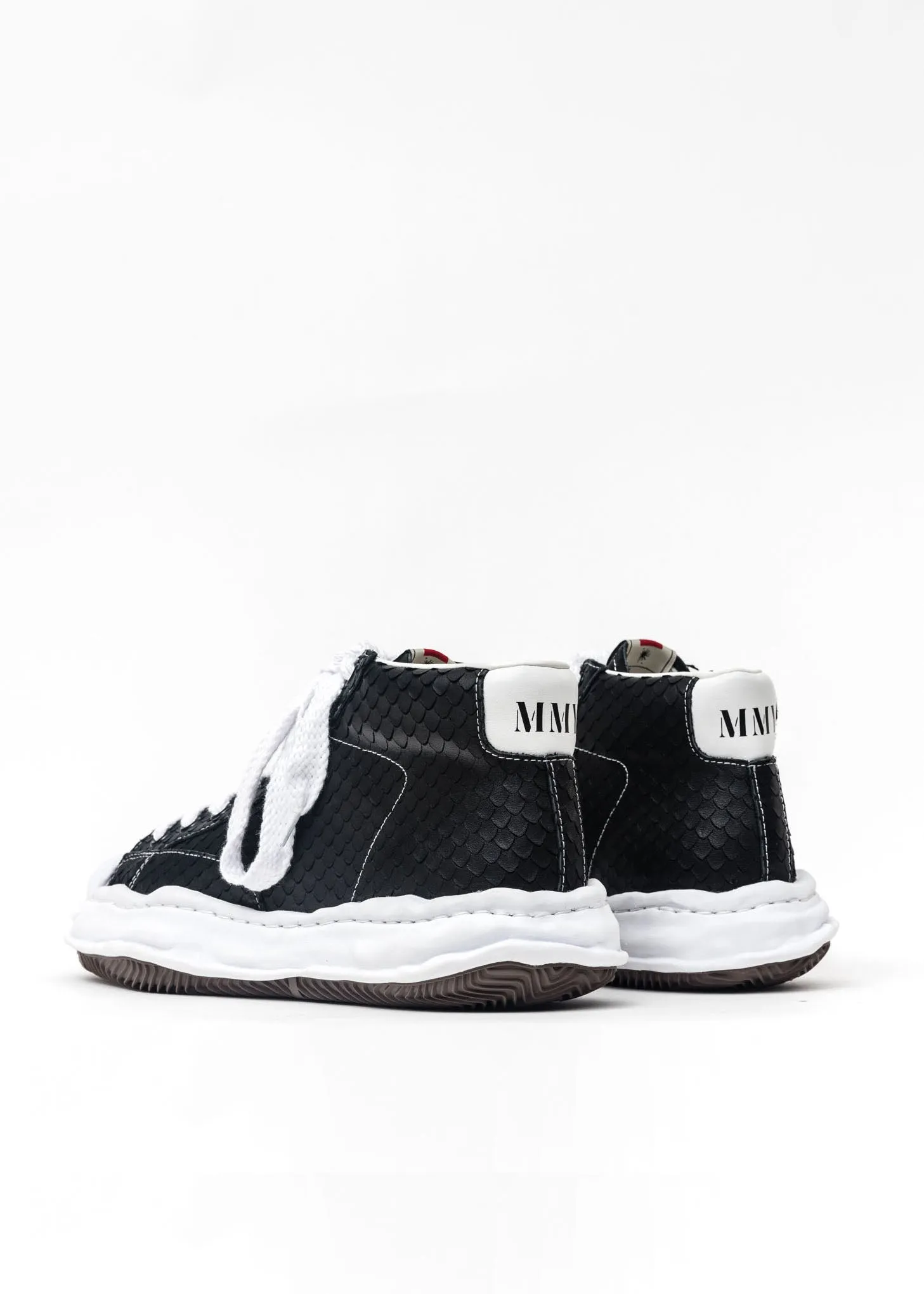 Black Original Shell Toe Sole Leather Hightop Sneaker (Python)