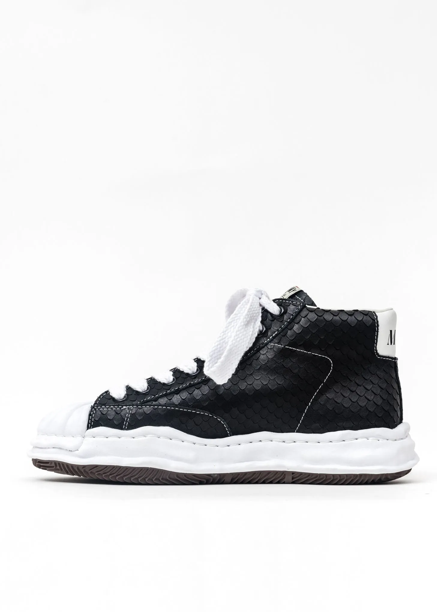 Black Original Shell Toe Sole Leather Hightop Sneaker (Python)
