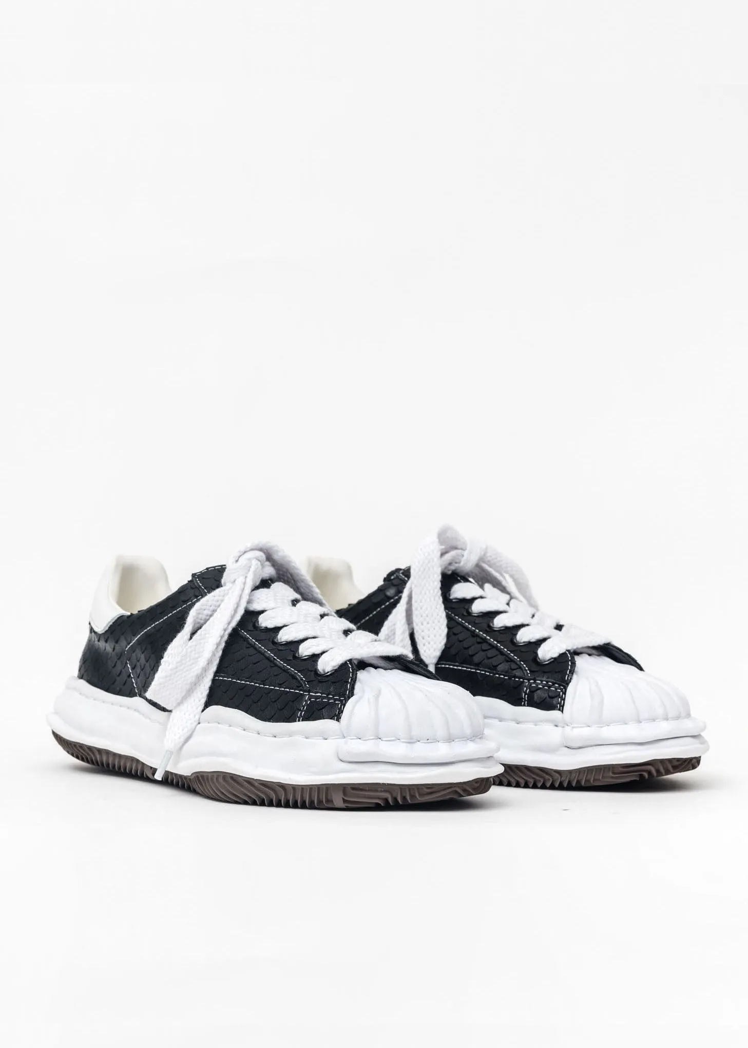 Black Original Shell Toe Sole Leather Lowtop Sneaker (Python)