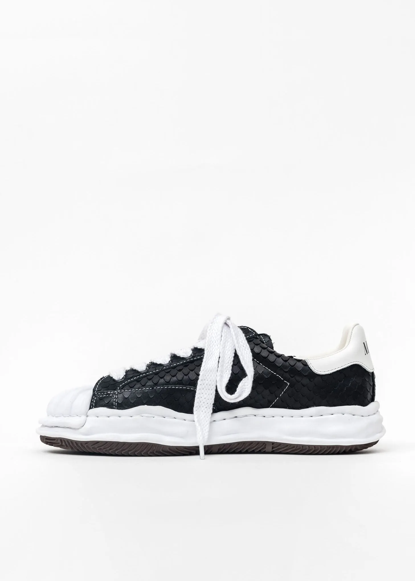 Black Original Shell Toe Sole Leather Lowtop Sneaker (Python)