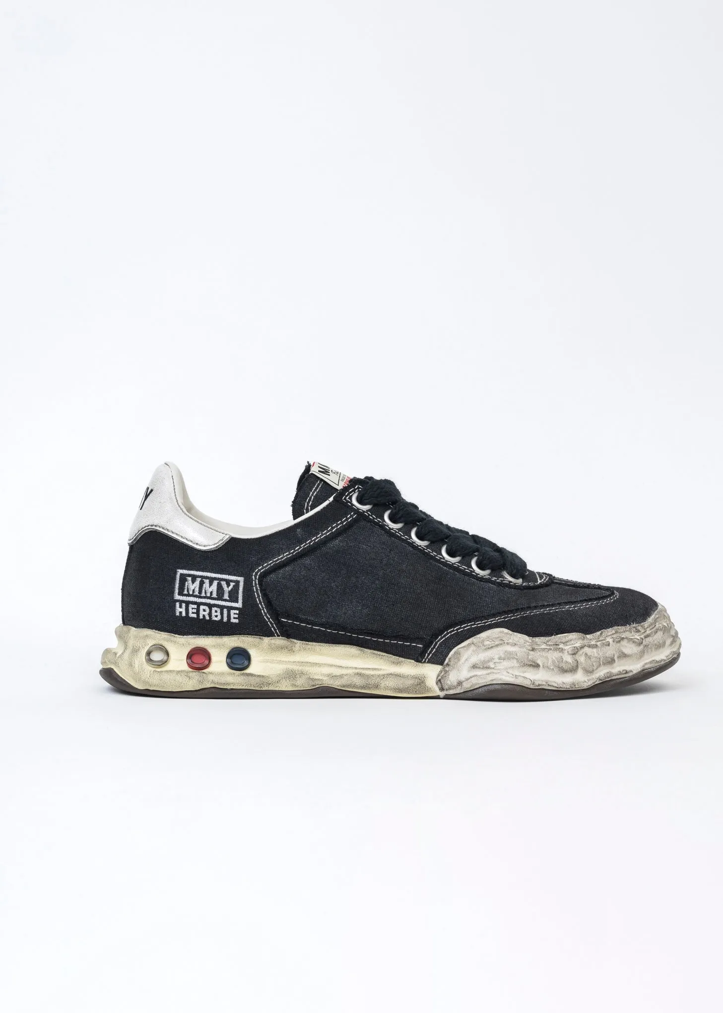 Black Original Sole Canvas Low-Top Sneaker (HERBIE DIRTY)