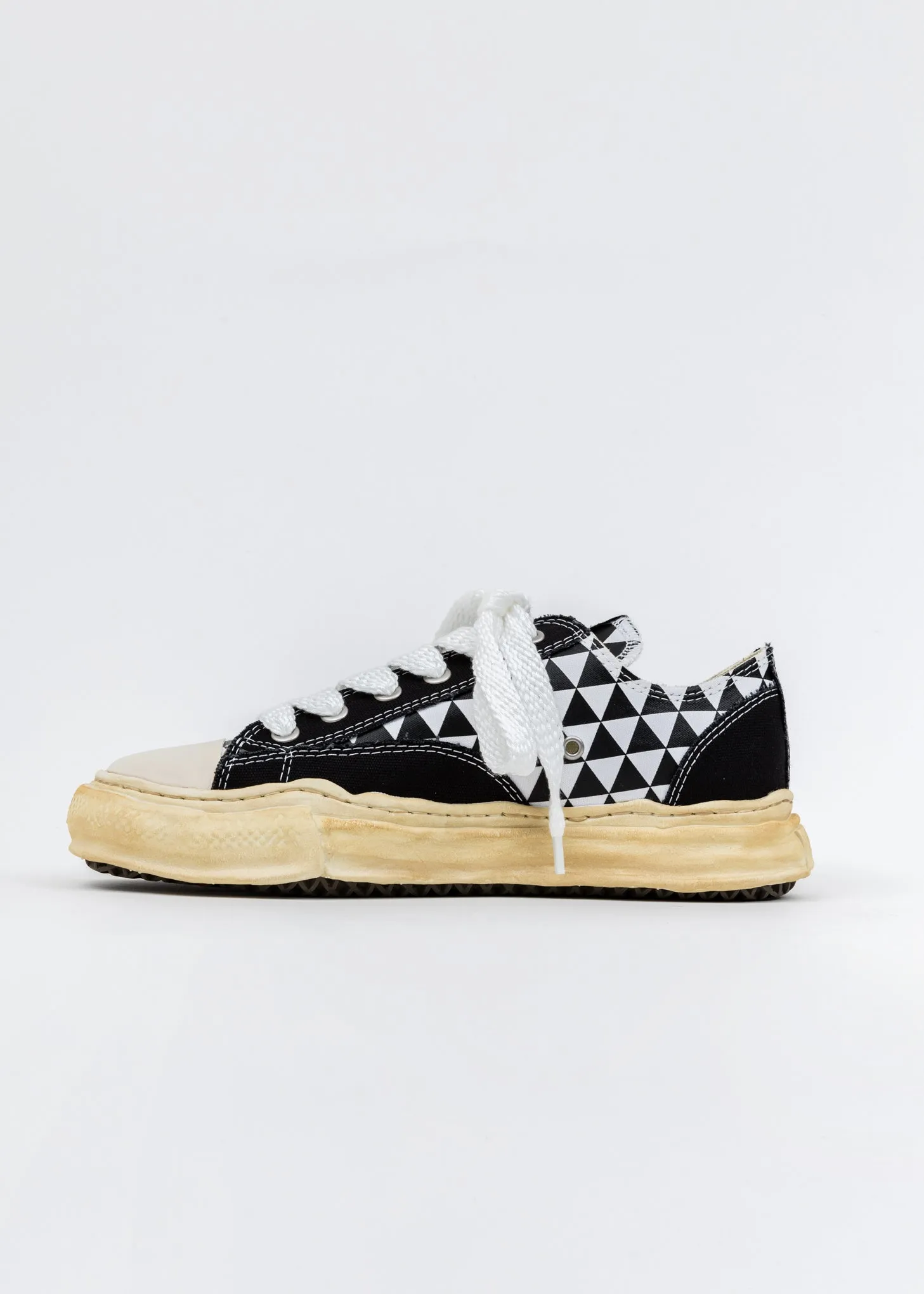 Black Printed Canvas Original Sole Overdyed Lowcut Sneaker