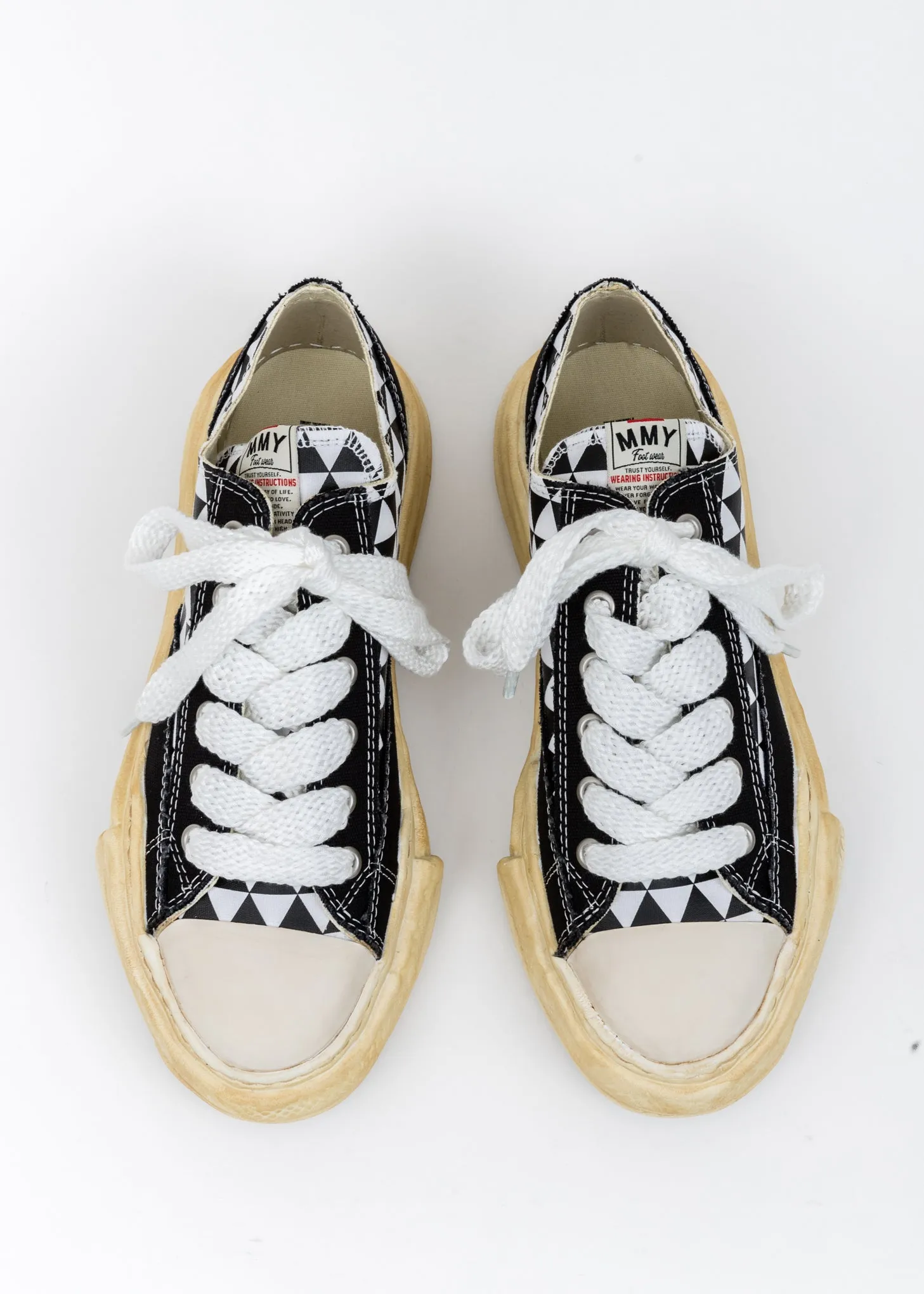 Black Printed Canvas Original Sole Overdyed Lowcut Sneaker
