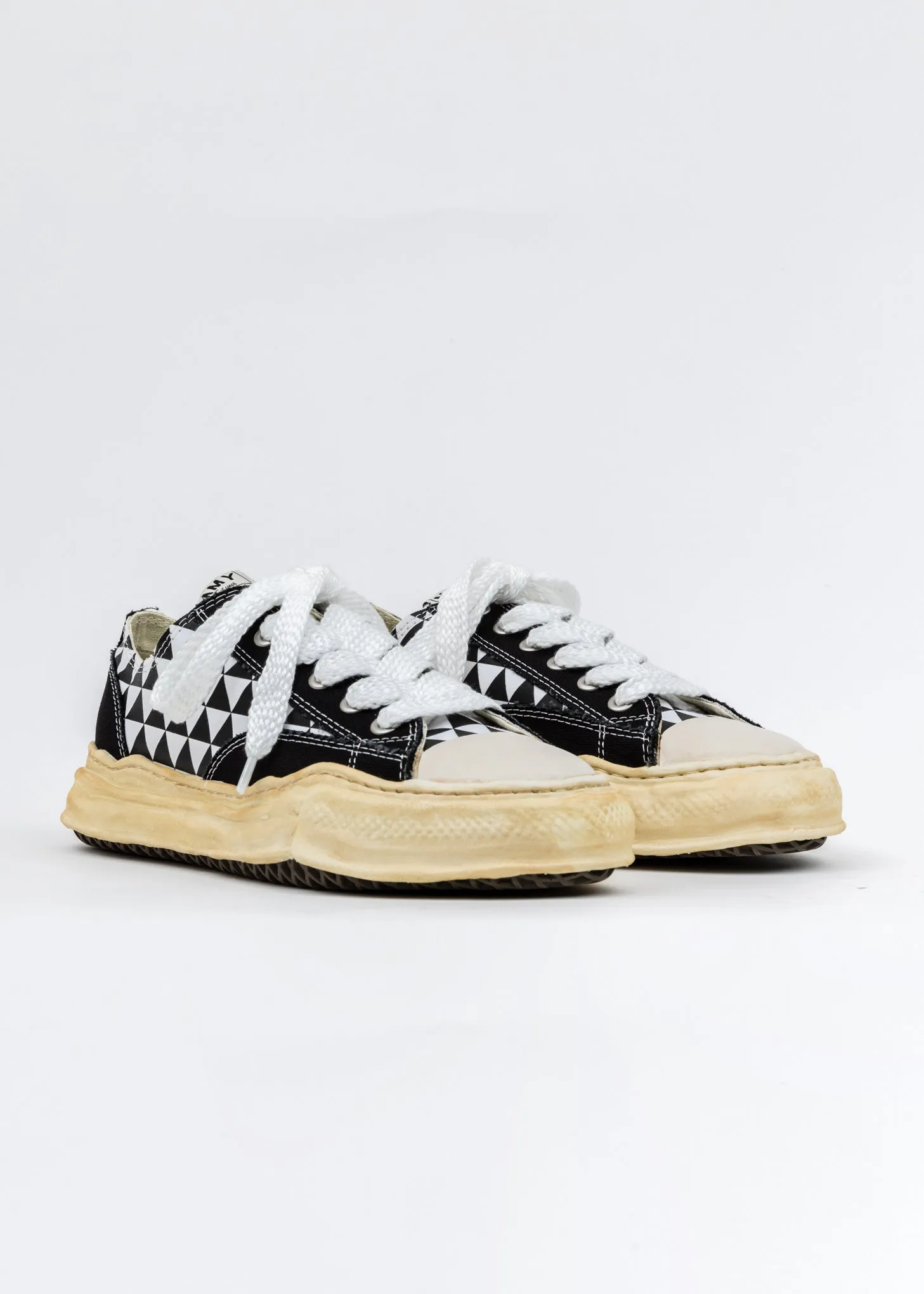 Black Printed Canvas Original Sole Overdyed Lowcut Sneaker