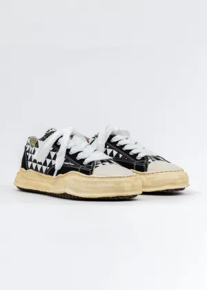 Black Printed Canvas Original Sole Overdyed Lowcut Sneaker