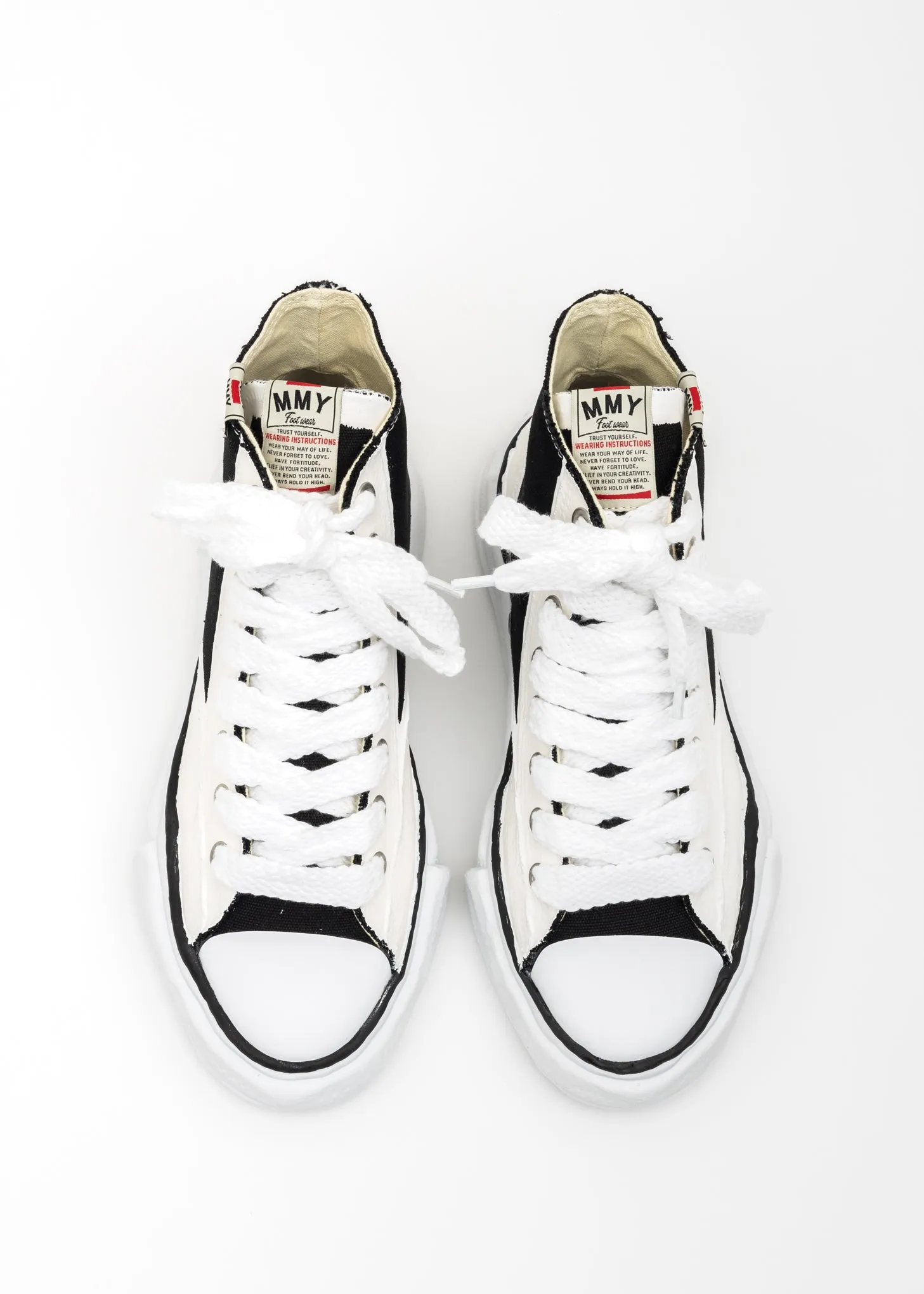 Black/White OG Sole Rubber Painted Canvas High-Top Sneaker (PETERSON HIGH)