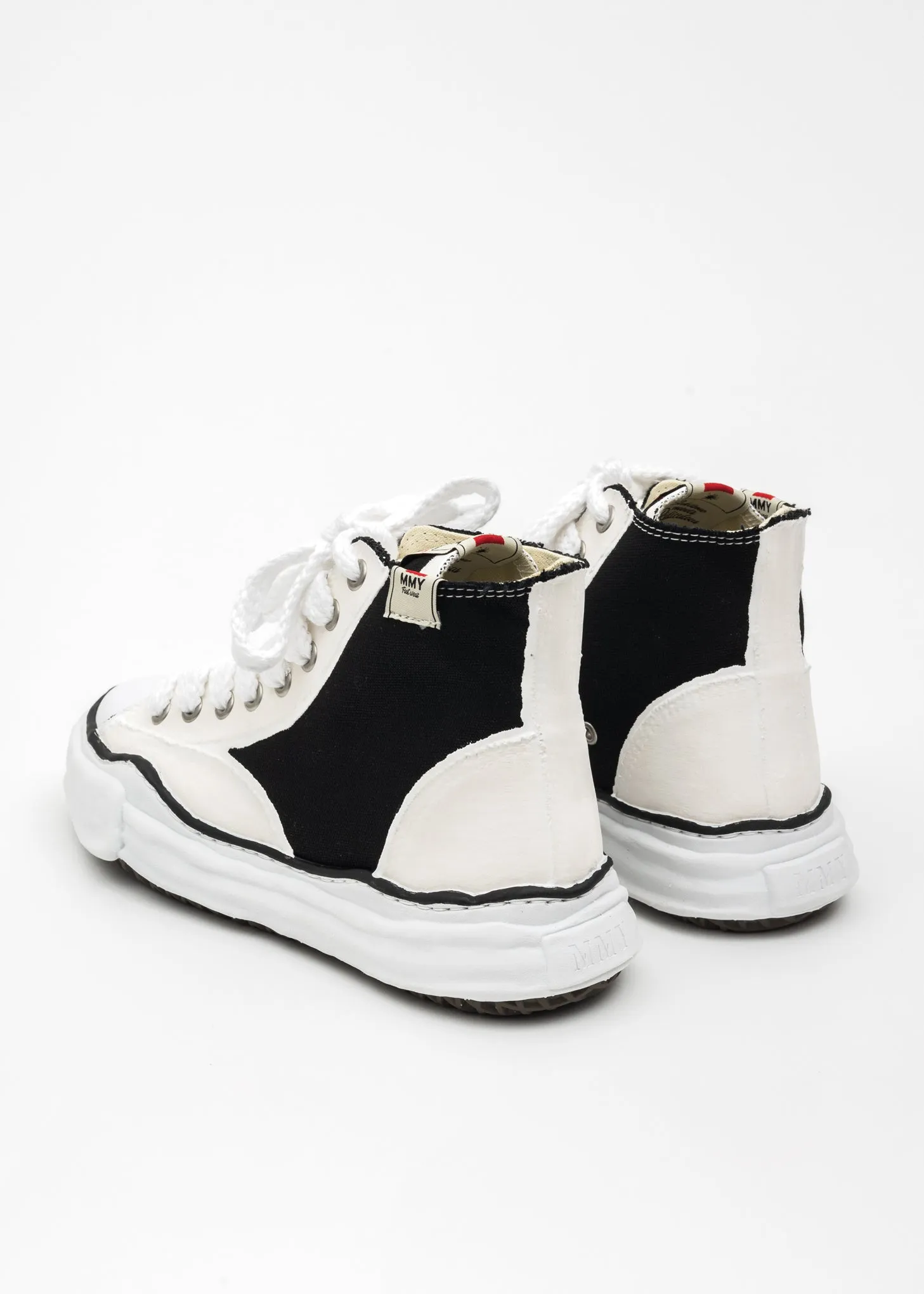 Black/White OG Sole Rubber Painted Canvas High-Top Sneaker (PETERSON HIGH)