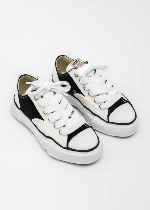 Black/White OG Sole Rubber Painted Canvas Low-Top Sneaker (PETERSON LOW)