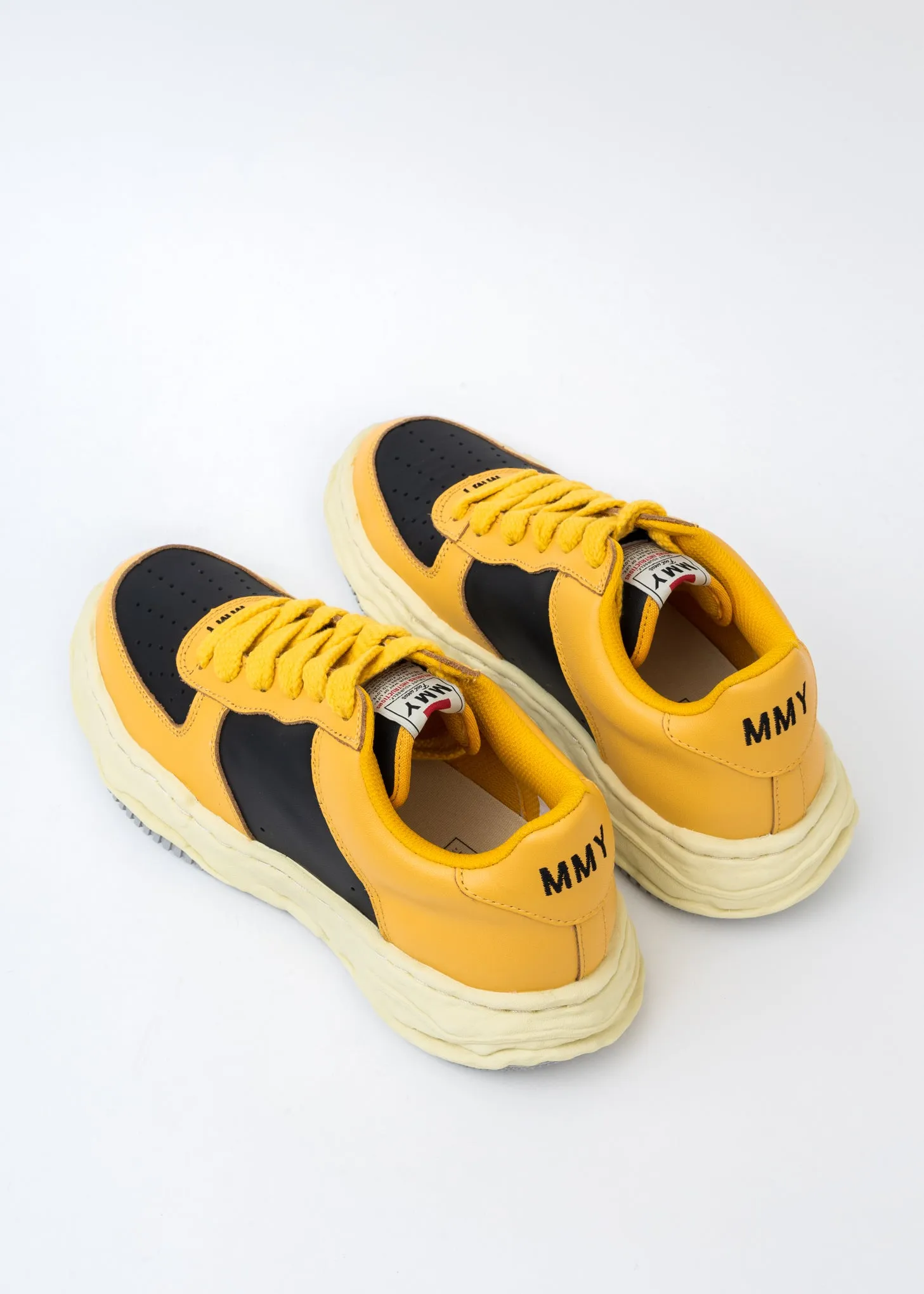 Black/Yellow OG Sole Vintage Colour Leather Sneaker (WAYNE LOW)