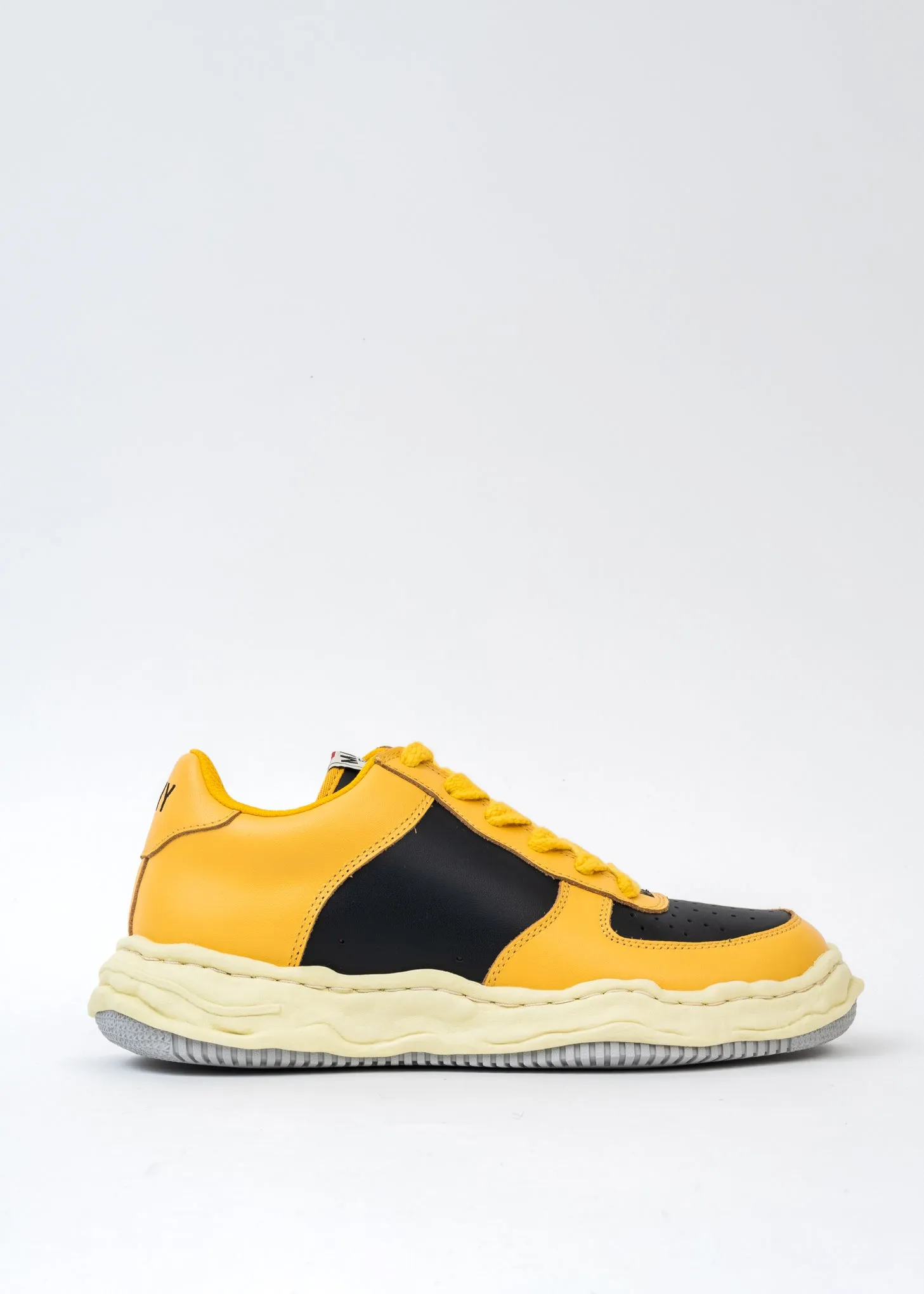 Black/Yellow OG Sole Vintage Colour Leather Sneaker (WAYNE LOW)