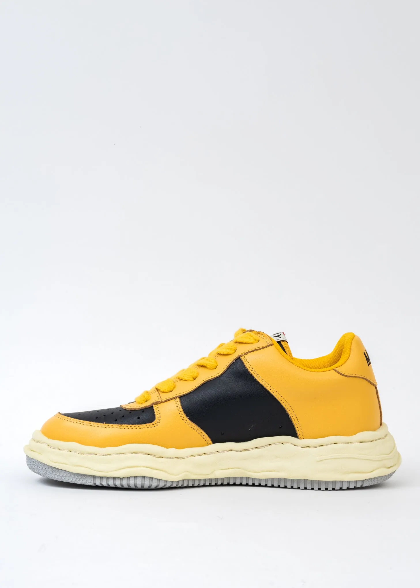 Black/Yellow OG Sole Vintage Colour Leather Sneaker (WAYNE LOW)