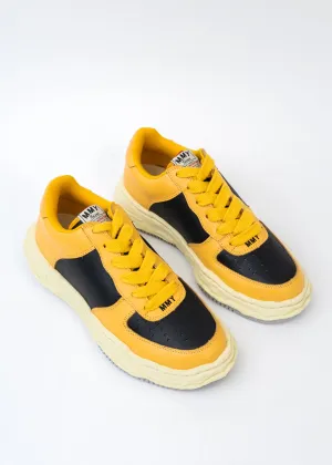 Black/Yellow OG Sole Vintage Colour Leather Sneaker (WAYNE LOW)