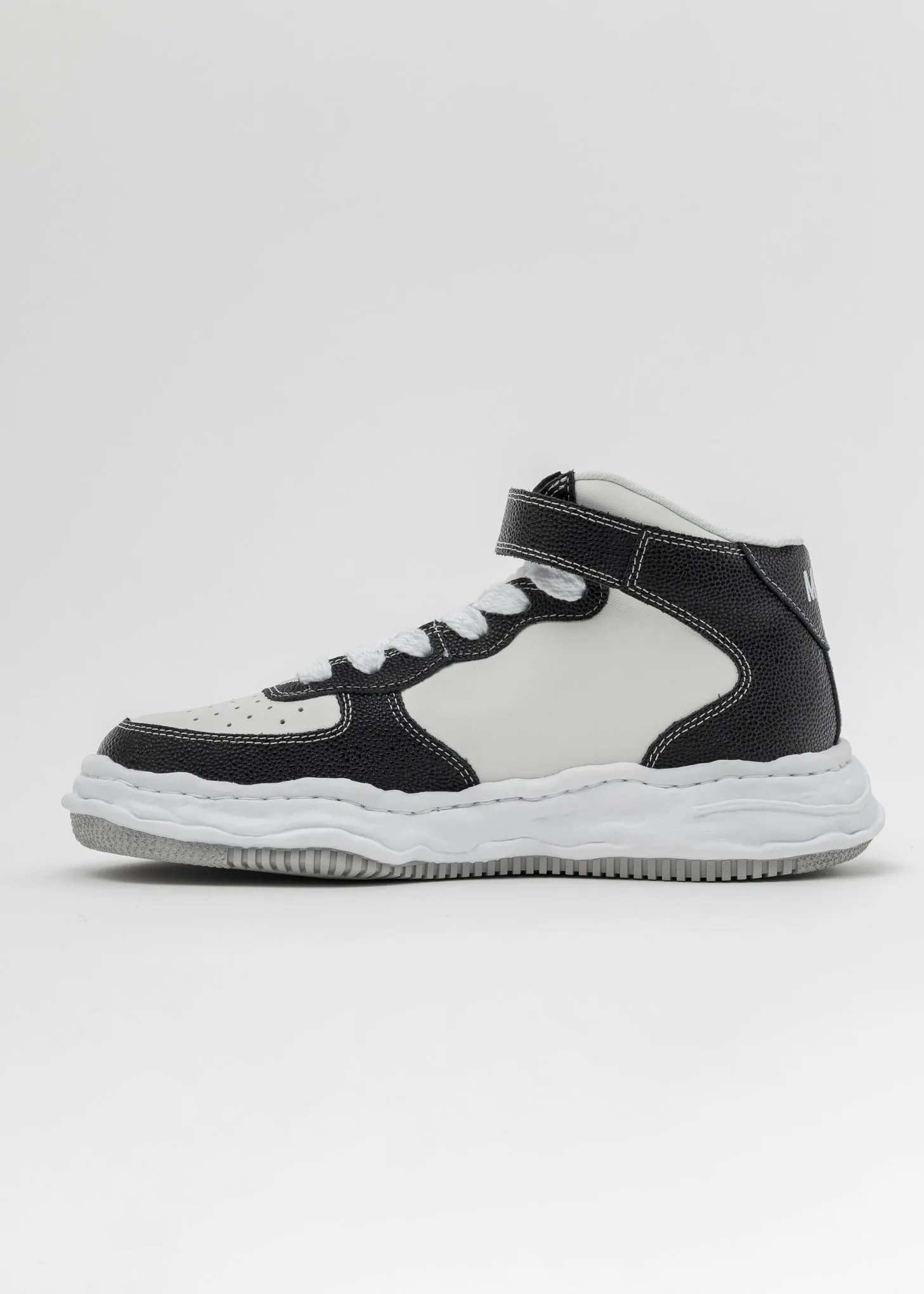 BLK/WHT OG Sole Bascket Leather High-Top Sneaker (WAYNE HIGH)