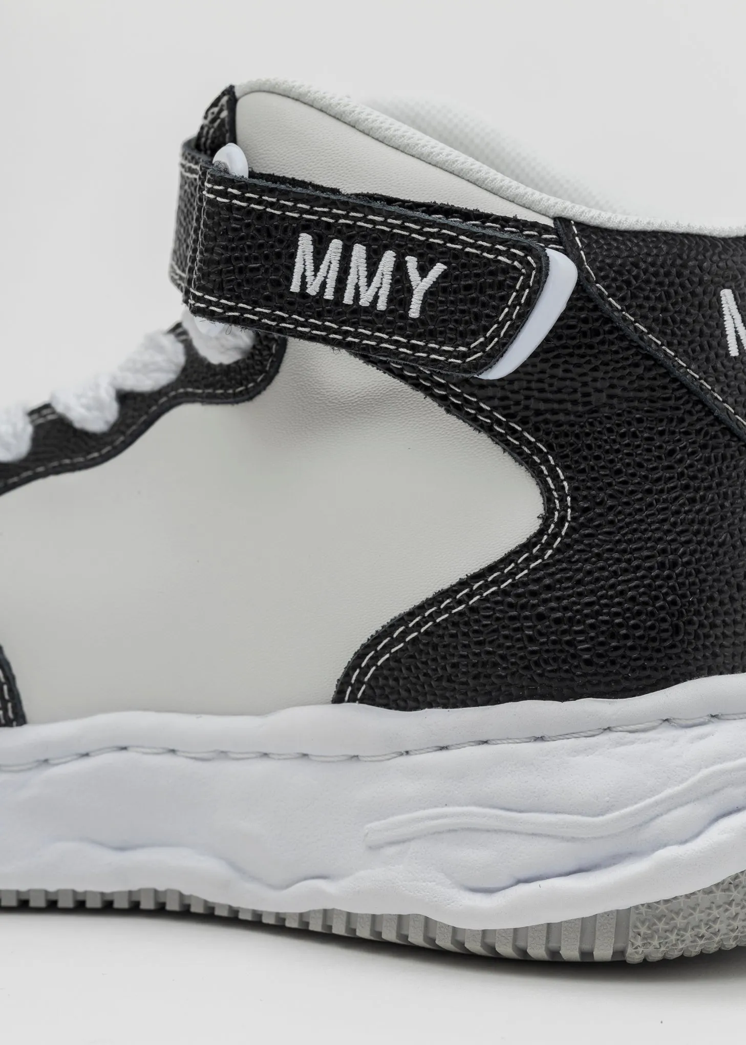 BLK/WHT OG Sole Bascket Leather High-Top Sneaker (WAYNE HIGH)