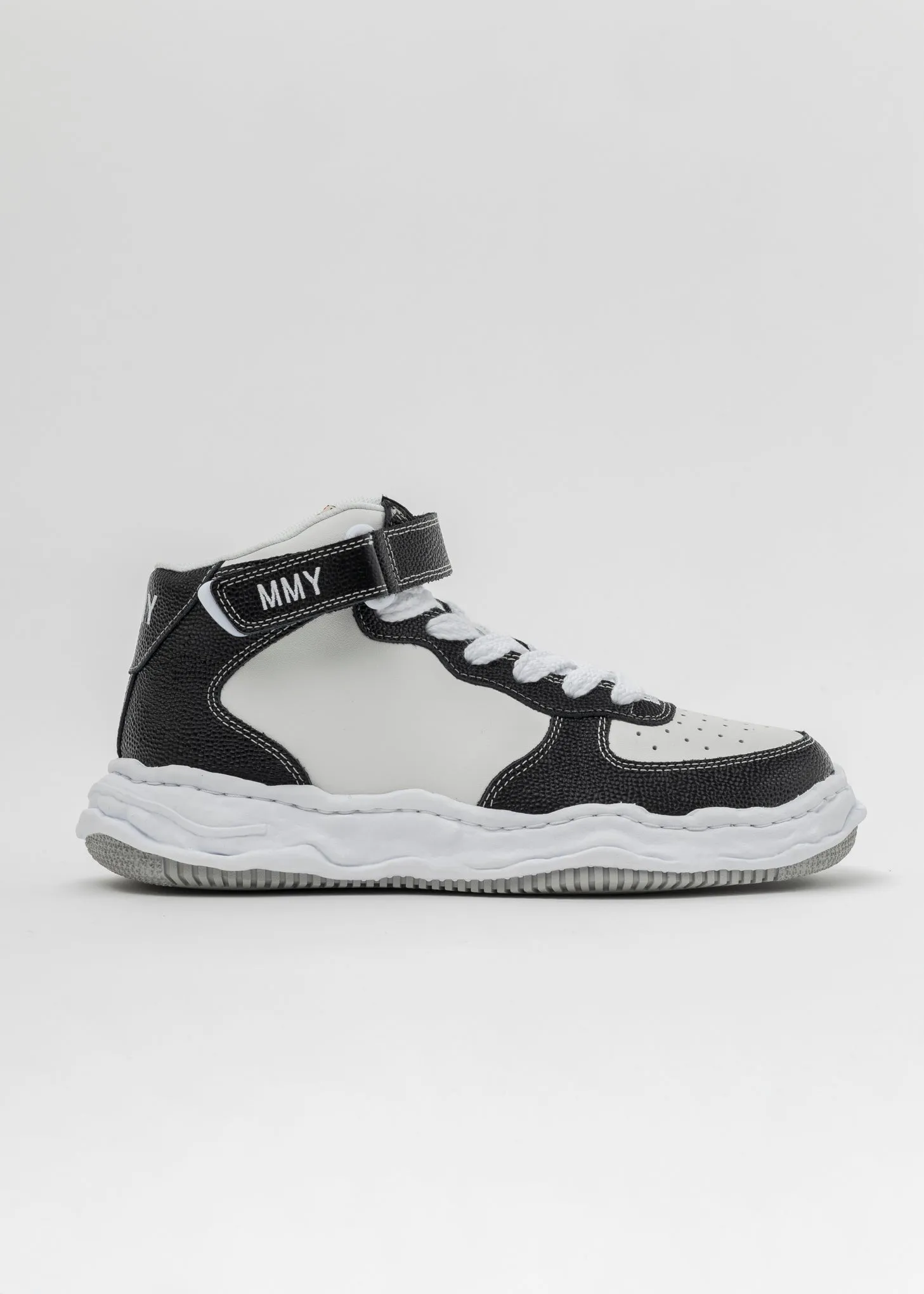 BLK/WHT OG Sole Bascket Leather High-Top Sneaker (WAYNE HIGH)