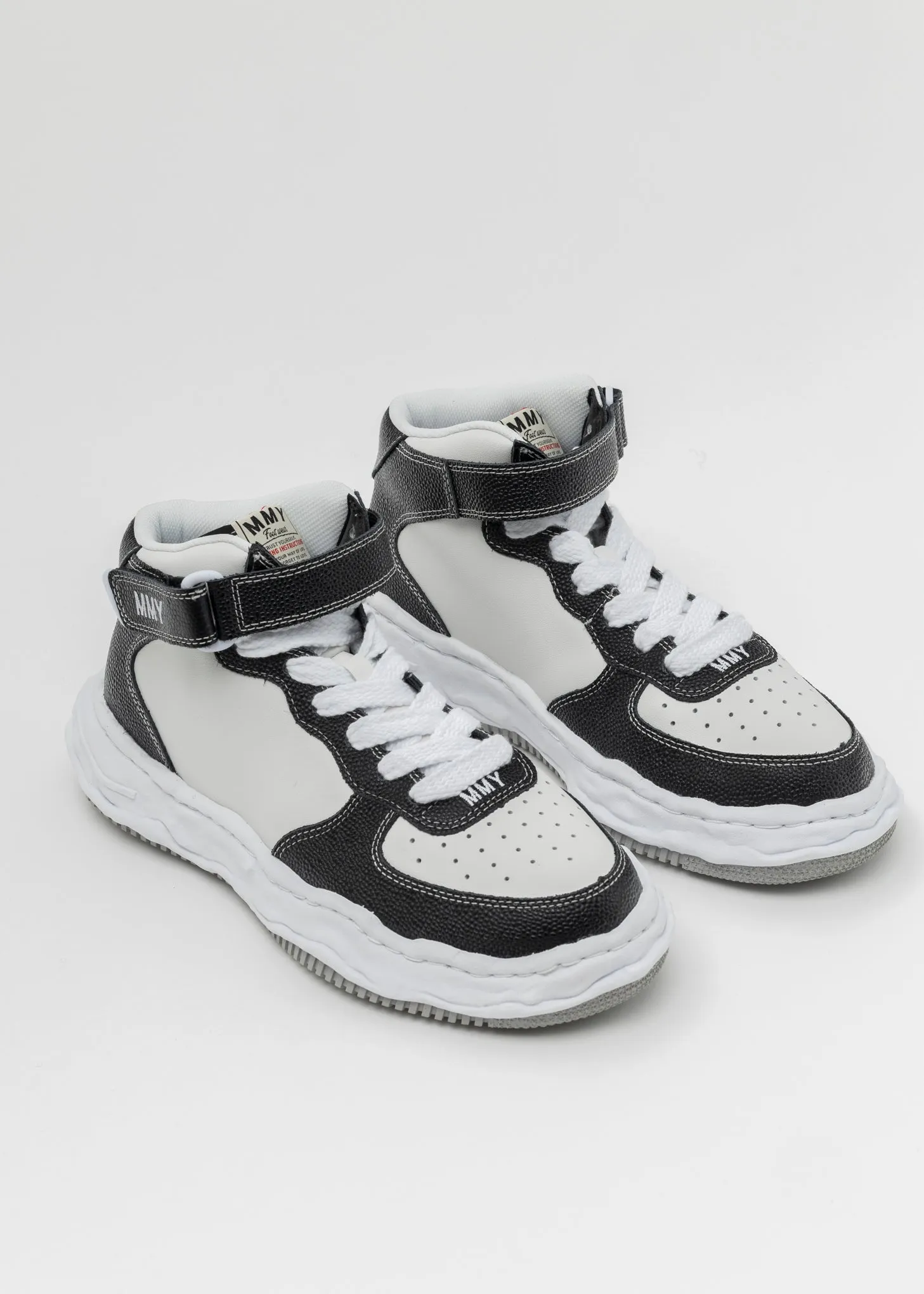 BLK/WHT OG Sole Bascket Leather High-Top Sneaker (WAYNE HIGH)