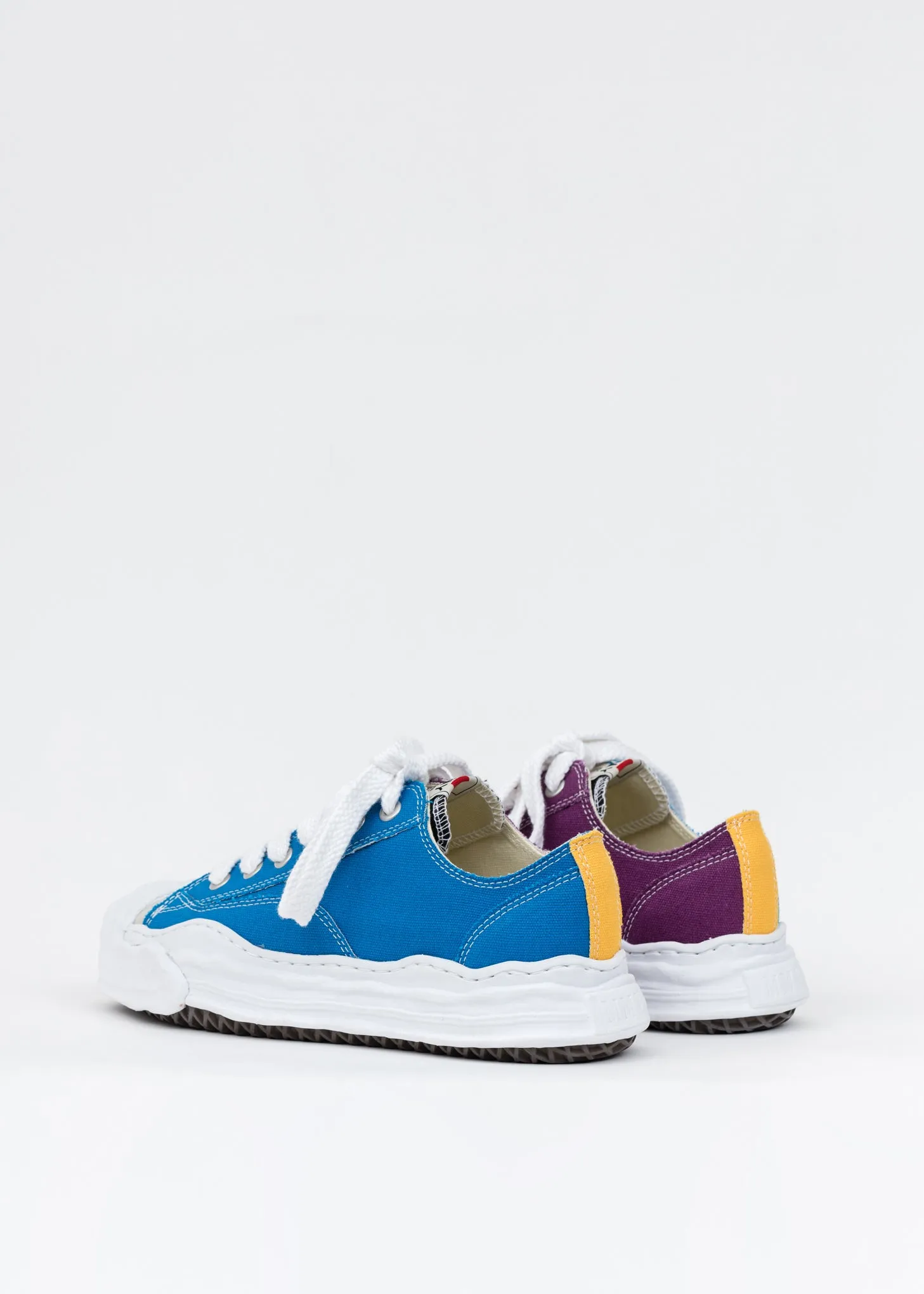 Blue And Purple Original Sole Toe Cap Canvas Lowcut Sneaker