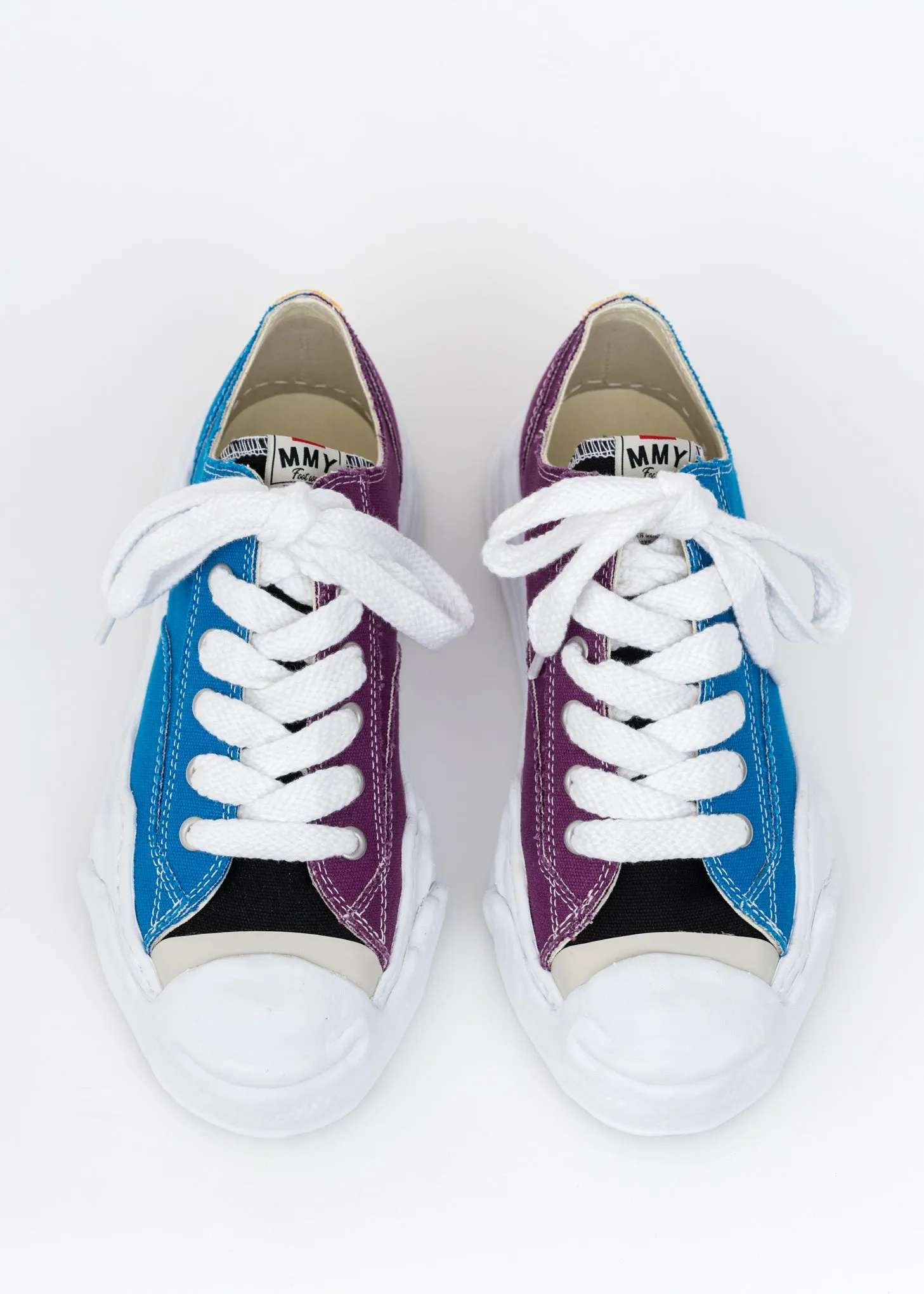 Blue And Purple Original Sole Toe Cap Canvas Lowcut Sneaker