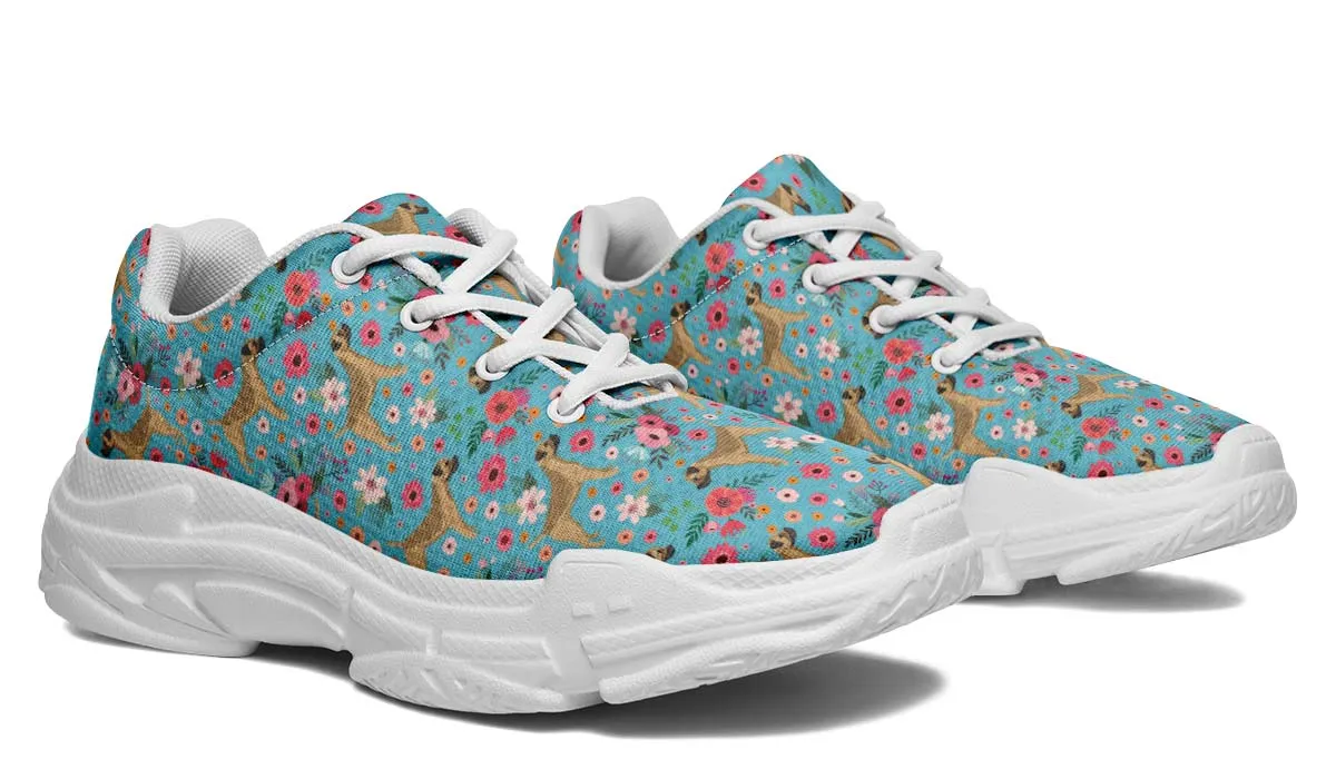 Border Terrier Flower Chunky Sneakers