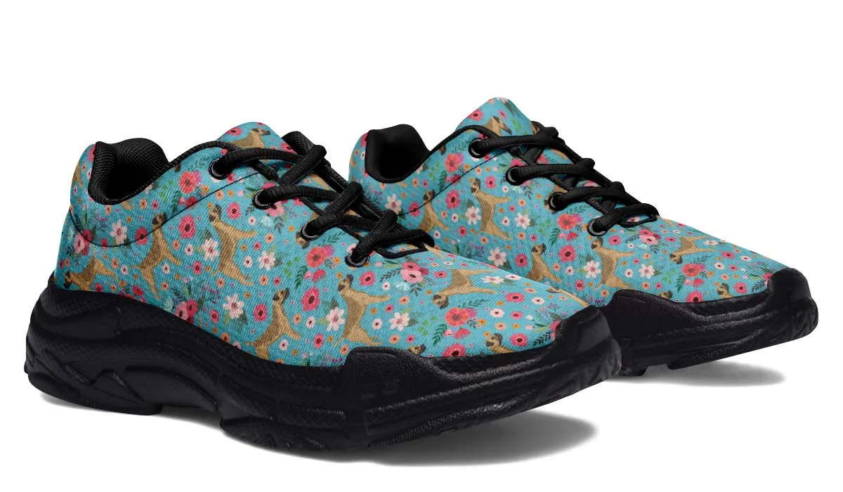 Border Terrier Flower Chunky Sneakers