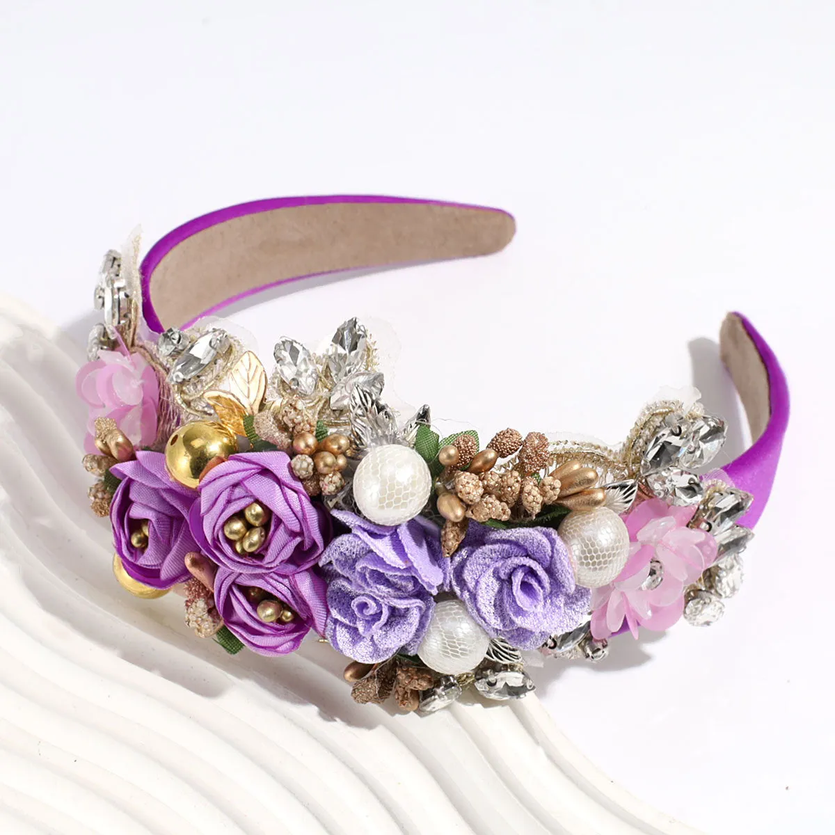 Bulk Artificial Floral Headband DIY Gifts Holiday Costume Accessories Wholesale