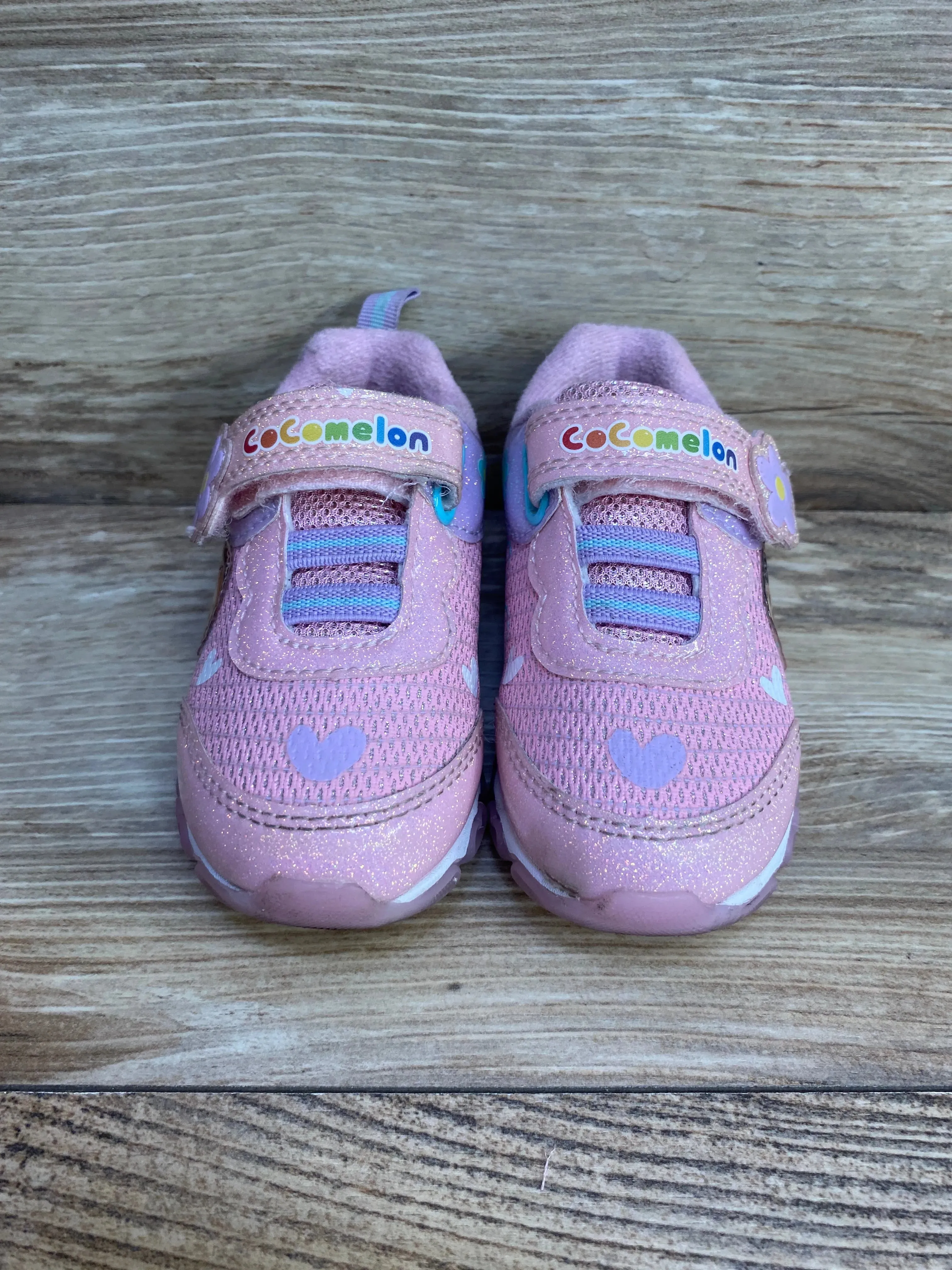 Cocomelon Girl's Lighted Athletic Sneakers Pink sz 6c