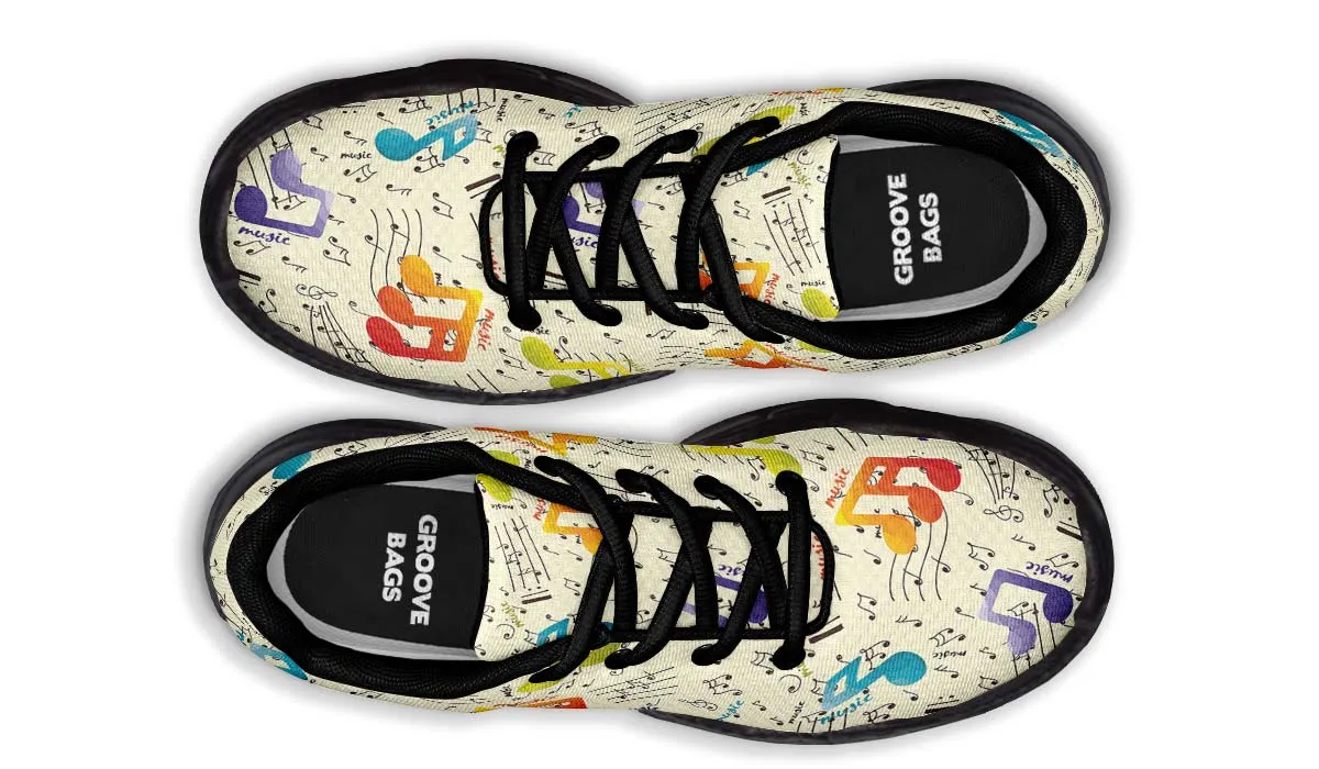 Colorful Music Notes Chunky Sneakers