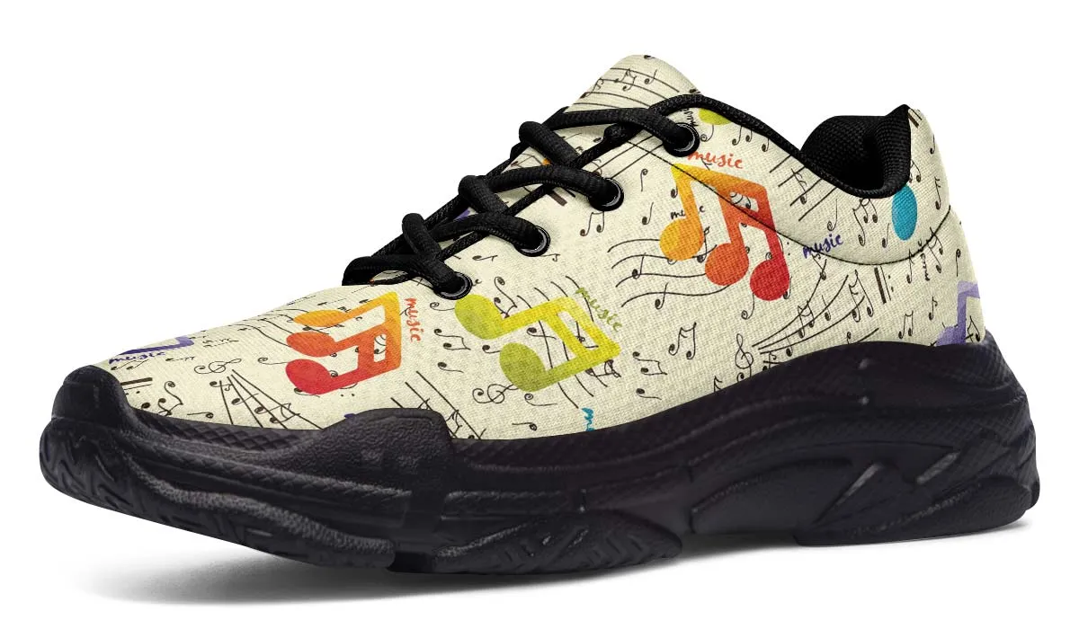 Colorful Music Notes Chunky Sneakers