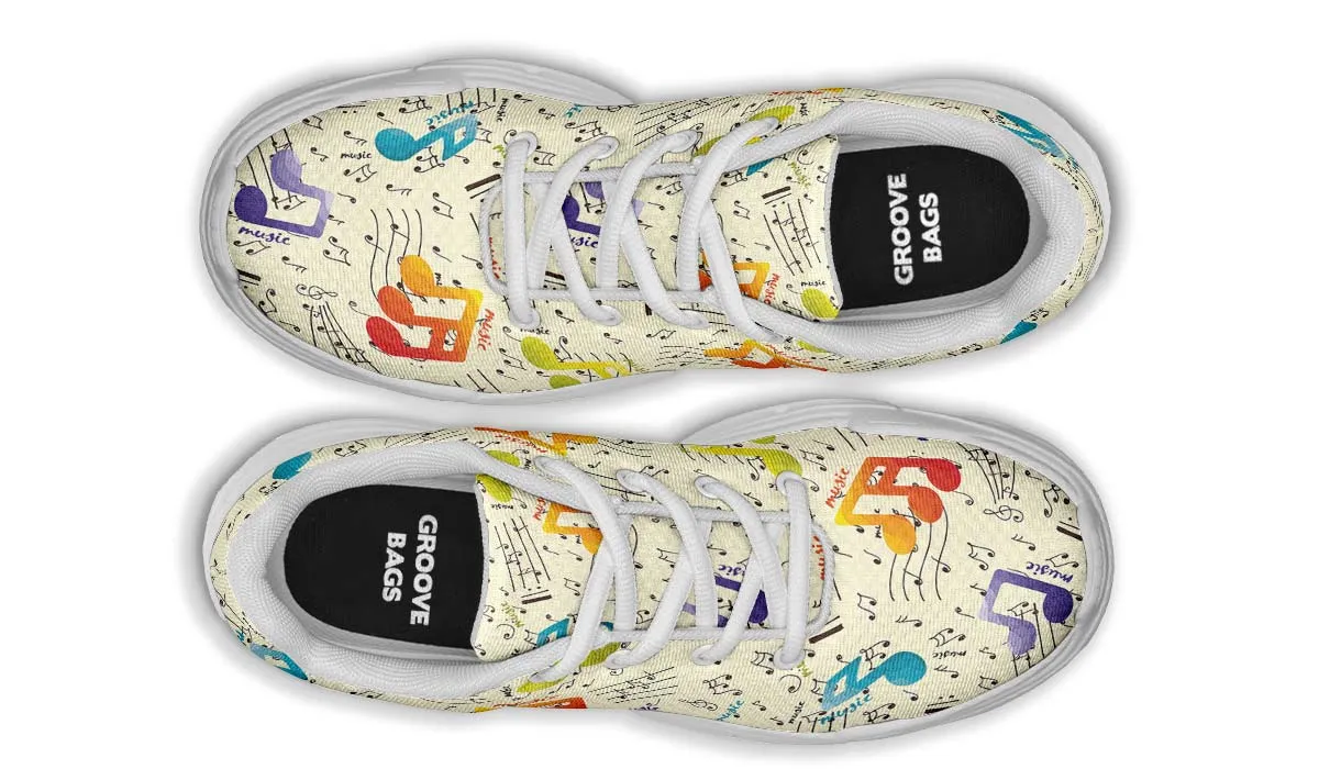 Colorful Music Notes Chunky Sneakers