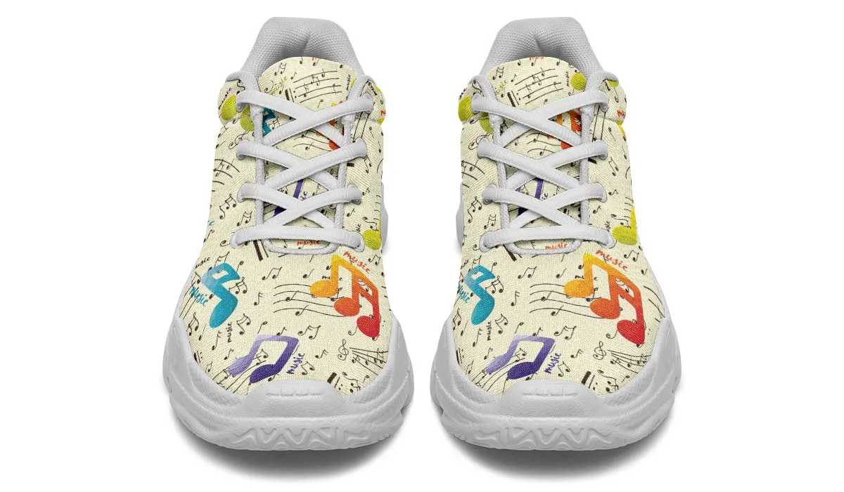 Colorful Music Notes Chunky Sneakers