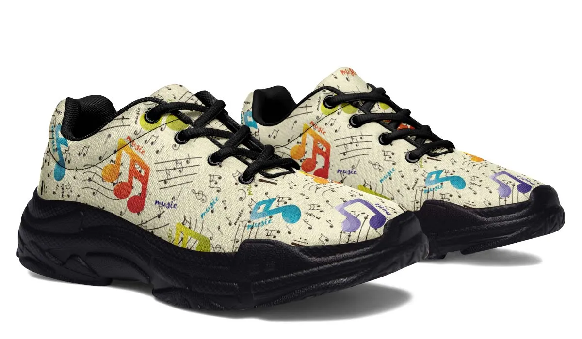Colorful Music Notes Chunky Sneakers