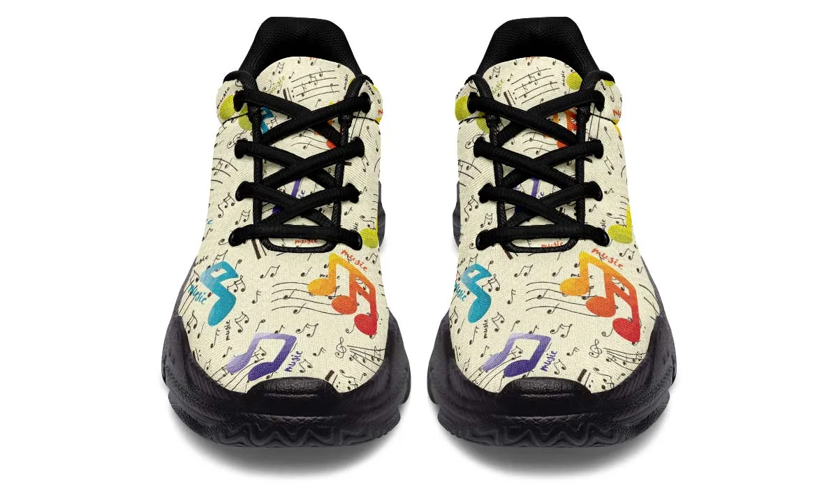 Colorful Music Notes Chunky Sneakers