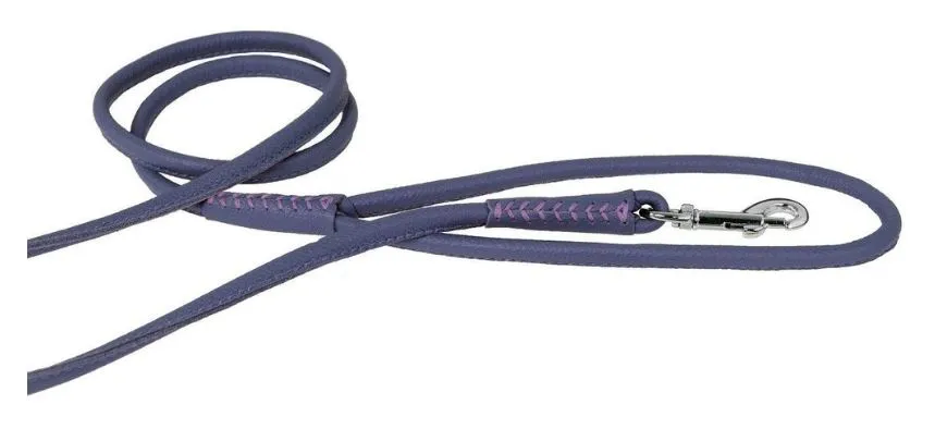 Dogline Soft Leather Rolled Round Dog Leash