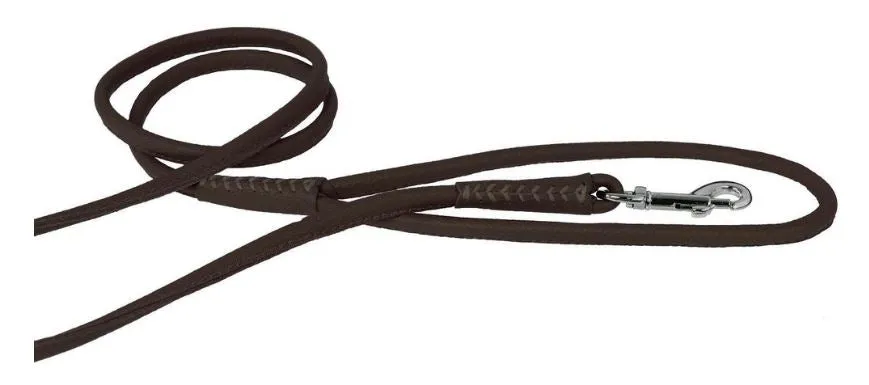 Dogline Soft Leather Rolled Round Dog Leash