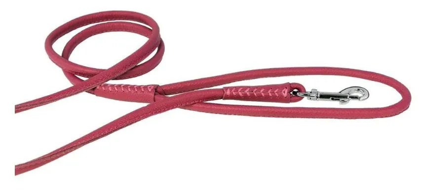 Dogline Soft Leather Rolled Round Dog Leash