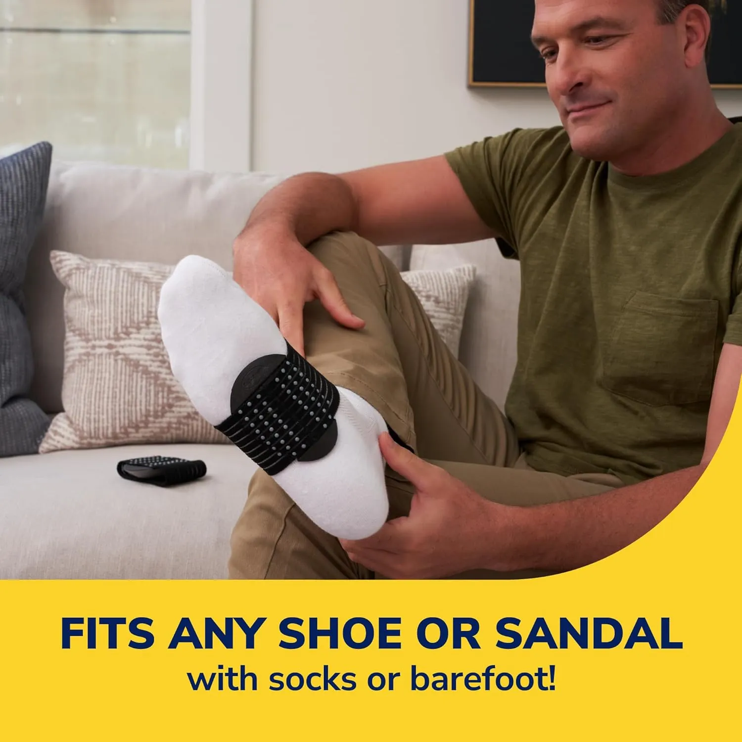 Dr. Scholl's® Plantar Fasciitis & Achy Feet Relief Arch Support Sleeve, Cushioned Arch Support, Compression Band, Foam Pad Insert, Non Slip Sole, All-day Wear Morning to Night, Unisex 1 Pair