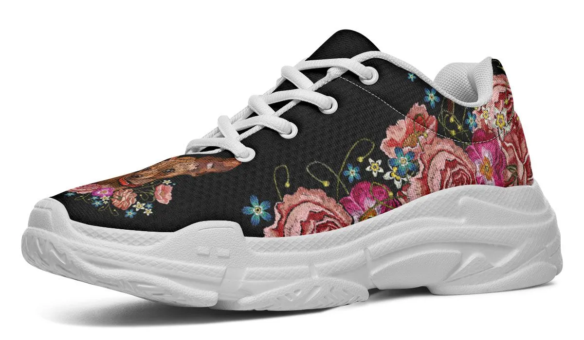 Embroidery Chihuahua Chunky Sneakers