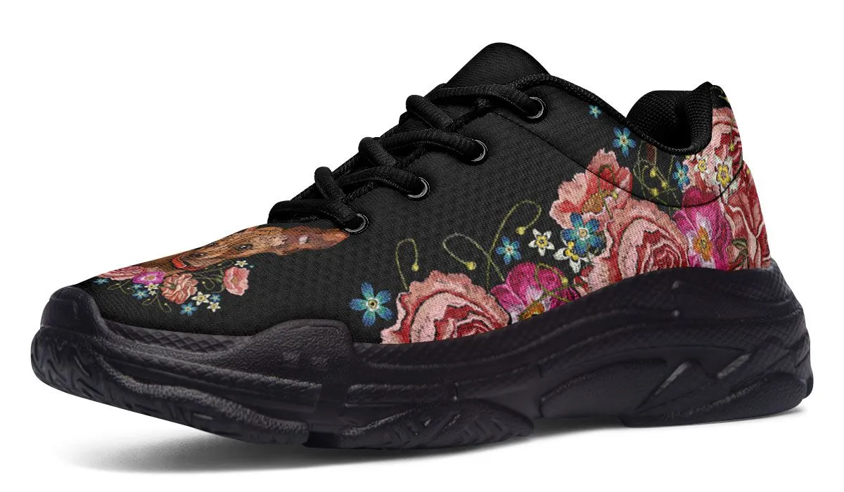 Embroidery Chihuahua Chunky Sneakers