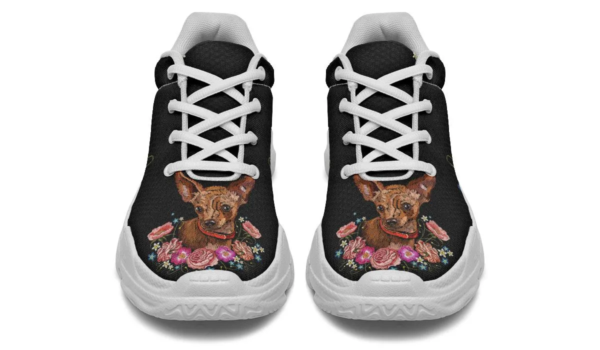 Embroidery Chihuahua Chunky Sneakers