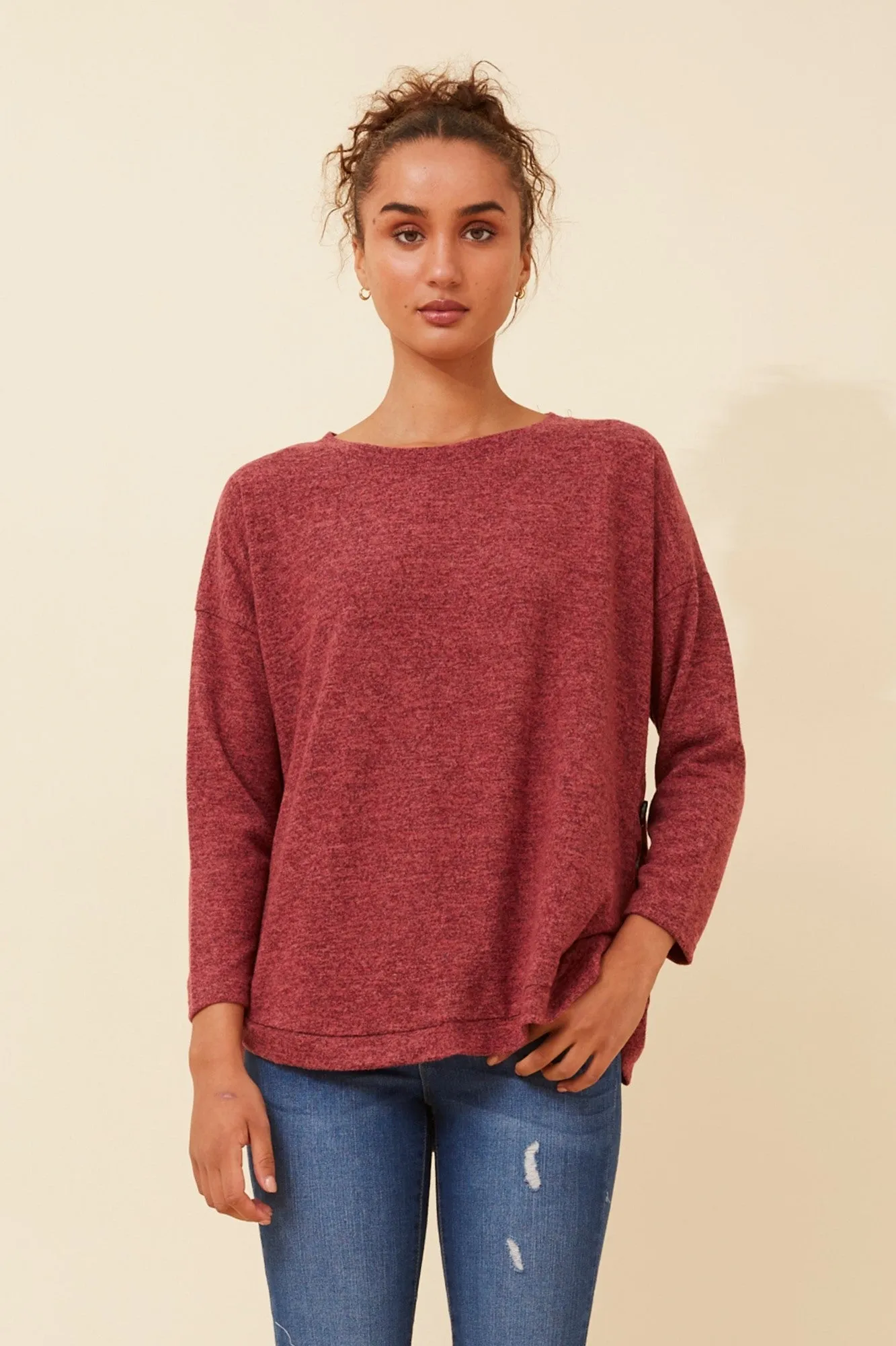 EVAN BUTTON DETAIL TOP
