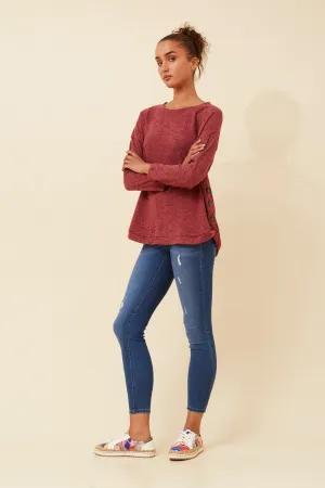 EVAN BUTTON DETAIL TOP