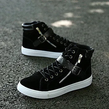 fashion men boots brand design men ankle boots casual flock