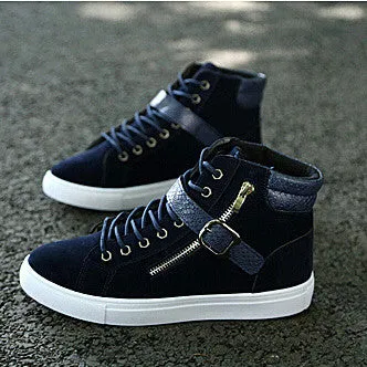fashion men boots brand design men ankle boots casual flock